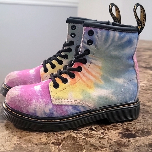 Dr. Martens Other - Dr Martens 1460 Girls Soft Suede Tie Dye Boots Size US 11
